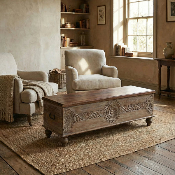 Sherman Mango Wood Trunk Coffee Table