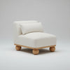 White comfy kids solid wood boucle fabric accent chair 