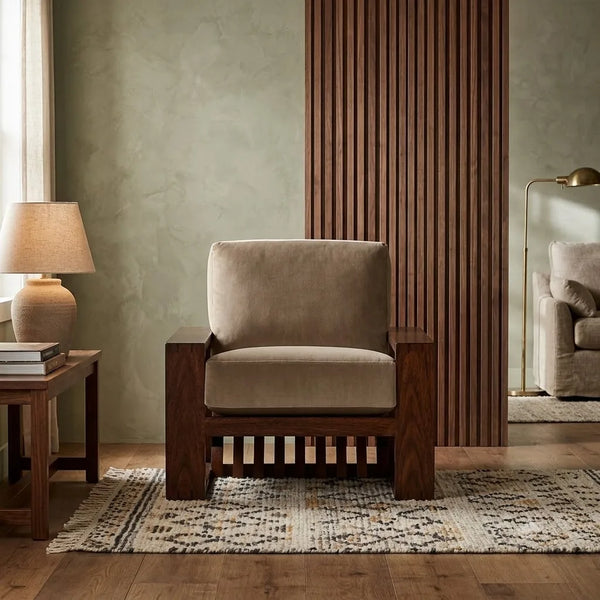 Sopron Solid Wood Velvet Sofa
