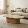 Sora Oak Wood & Emperador Marble Coffee Table