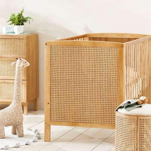 Starlight Rattan Baby Cot In Natural Finish