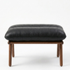 Sterkstroom Leather Foot Stool In Charcoal