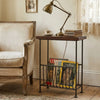 Stevenston Sheesham Wood Side Table with Black Iron Frame