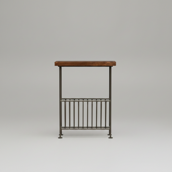 Stevenston Sheesham Wood Side Table with Black Iron Frame