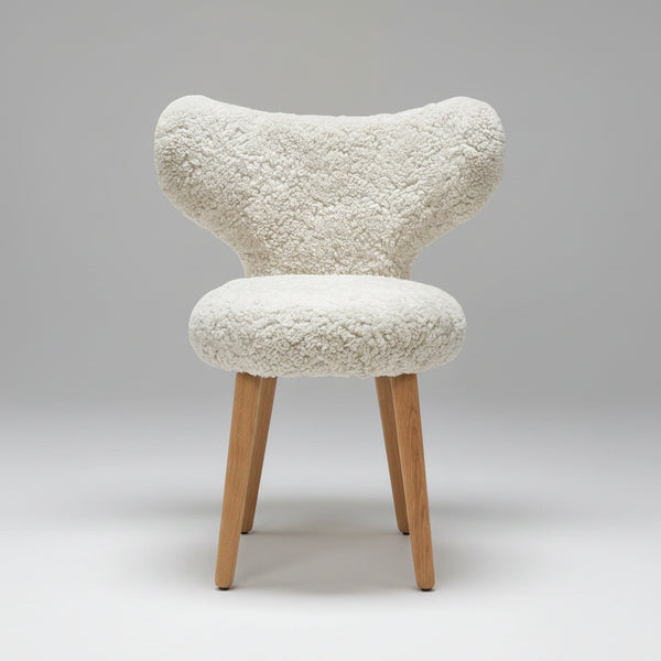 Stilfontein Solid Wood Curved Wing Chair With Fabric