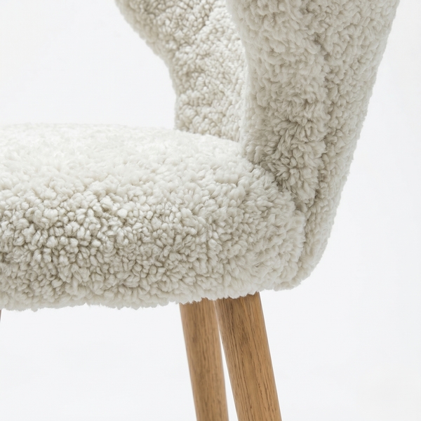 Stilfontein Solid Wood Curved Wing Chair With Fabric