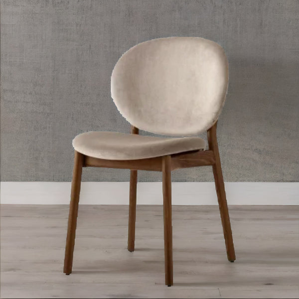 Modern Solid Wood Dining Chair With Fabric