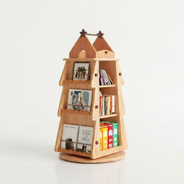 Story Branch Kids Rotating Bookshelf And Organizer