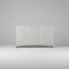 Decorative sideboard with geometric pattern on a gray background