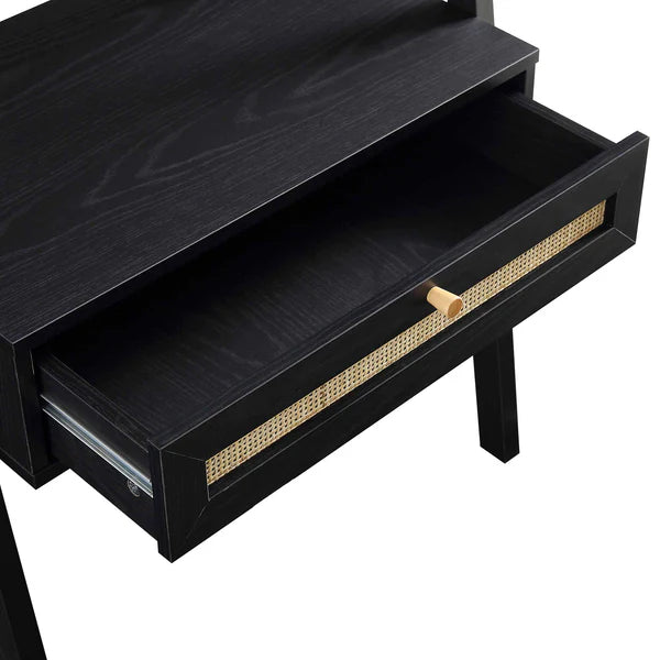 Sunderland Solid Wood Rattan Dressing Table With Mirror