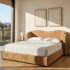 Modernvelvet fabric upholstered bed 
