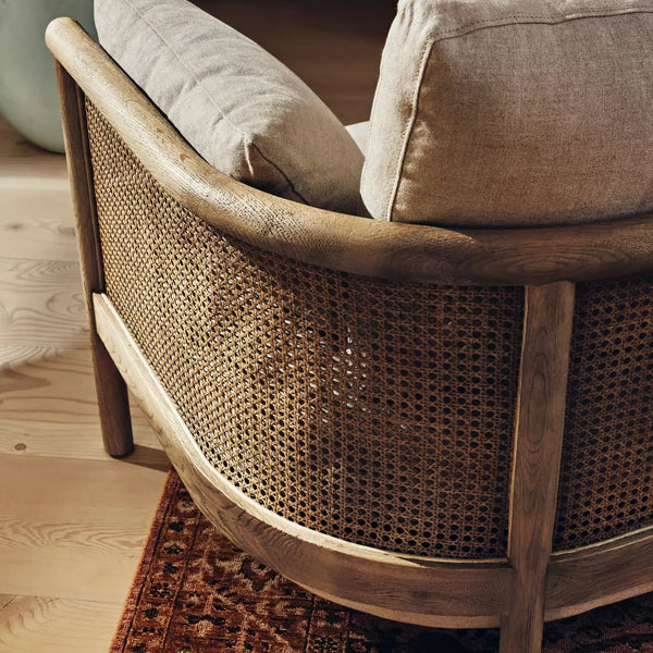 Sydney Rattan Armchair Linen Flax