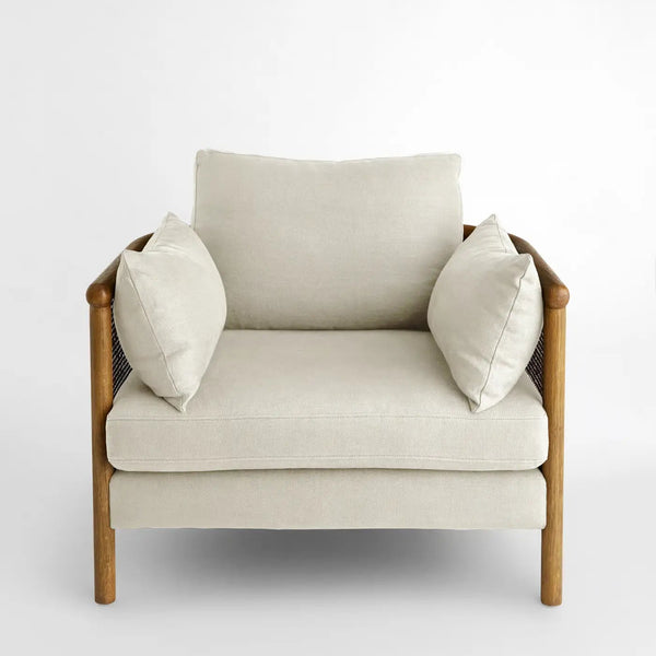 Sydney Rattan Armchair Linen Flax