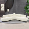 Modern Sectional Curve Fabric Sofa - Cream Finish