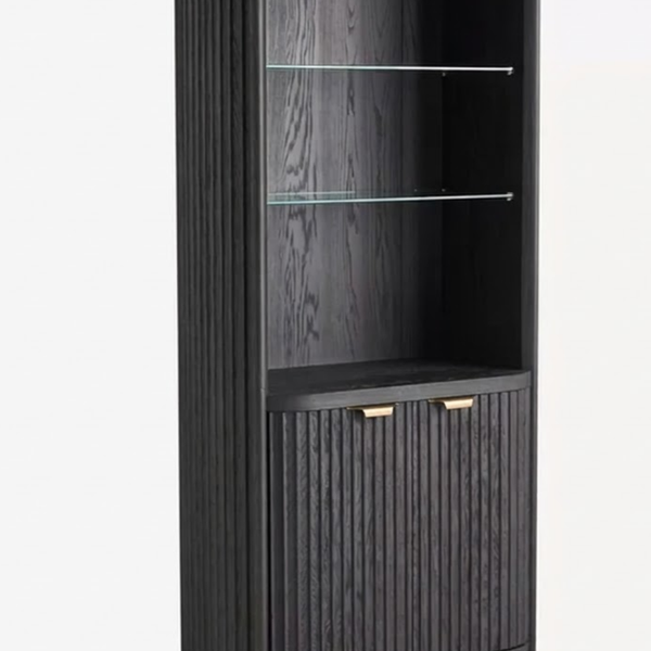 Talladega Solid Wood Black Finish Bar Cabinet