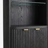 Talladega Solid Wood Black Finish Bar Cabinet