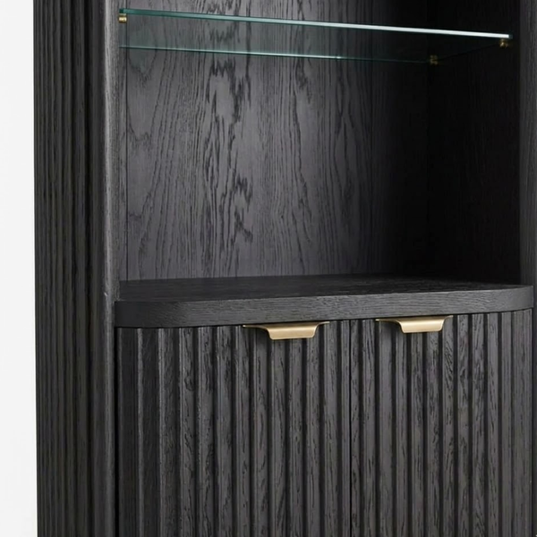 Talladega Solid Wood Black Finish Bar Cabinet
