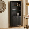 Talladega Solid Wood Black Finish Bar Cabinet 