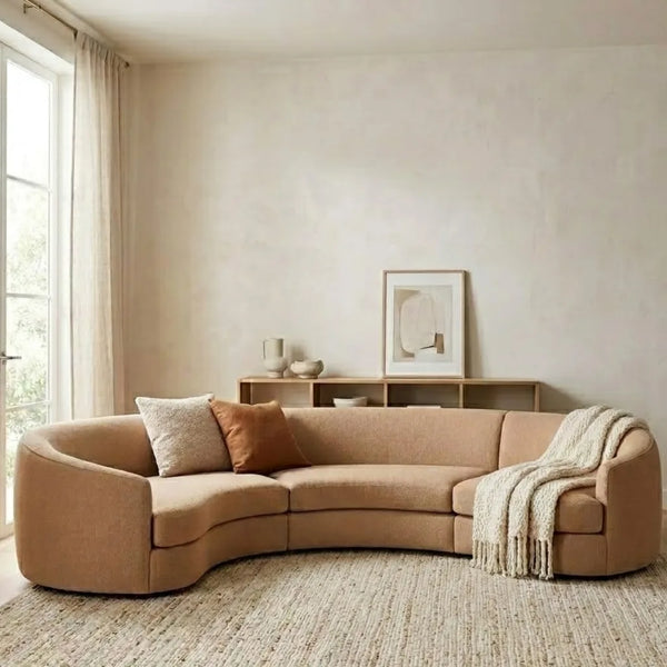 Tarapoto Solid Wood Curve Sectional Sofa 