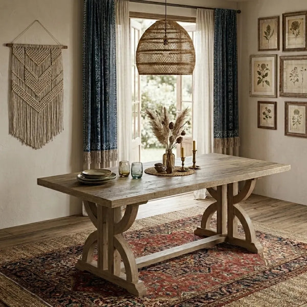 Temps Hourglass Wooden 6 Seater Dining Table