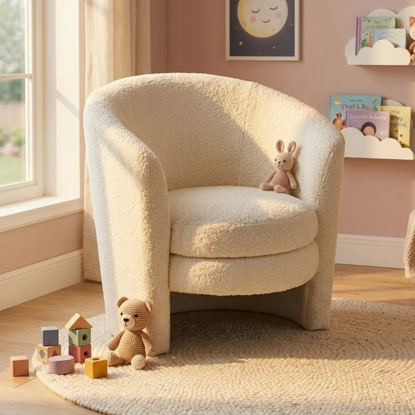 Kids soft &cute boucle fabric sofa chair 
