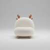 Deer inspired kids boucle sofa ,white finish