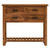 Sheesham Wood 4 Drawers Open Shelf Large Console Table