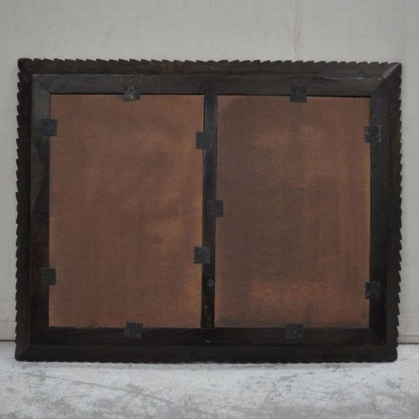 Hand Carved Modern Mango Solid Wood Black Finish Mirror Frame