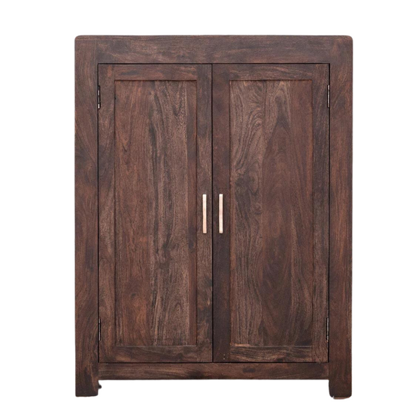 Classic Wooden Shoe Rack - 2 Doors and 6 Shelves