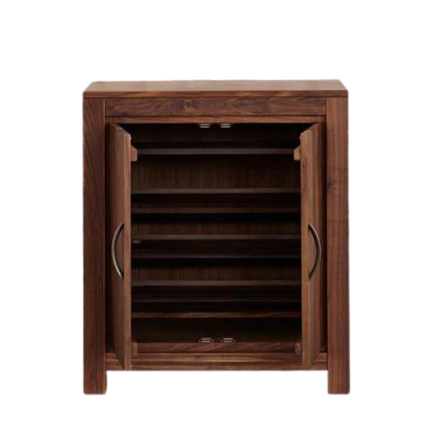Sheesham Wood Shoe Rack - 2 Doors and 7 Shelves