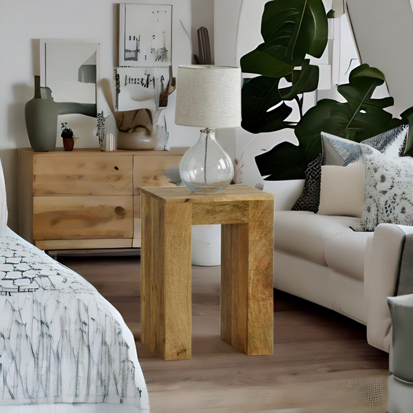 mango wood side table