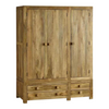 Mango Wood 4 Drawers Wardrobe & 3 Doors Cabinet