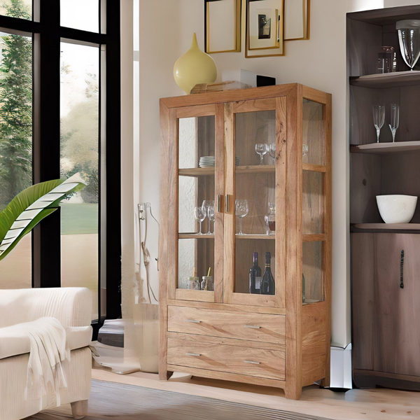 Colonial Acacia Wood Crockery/Display Unit