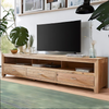 Colonial Acacia Wood 3 Drawers and 3 Open Shelves Large TV Unit