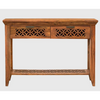 Sheesham Wood 2 Drawer Console Table - Color: Natural