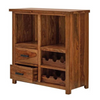 Sheesham Wood Natural Finish Glass Bar Cabinet