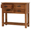 Sheesham Wood 4 Drawers Open Shelf Large Console Table