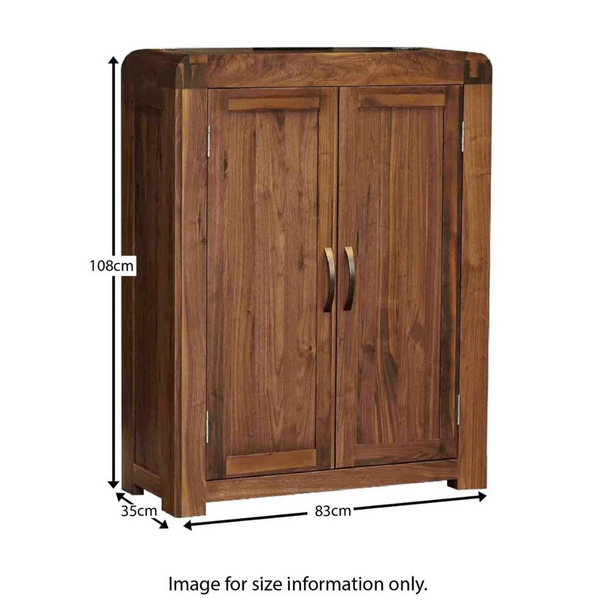 Wooden Shoe Rack Cabinet - 2 Doors and 4 Shelves