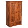 Classic Sheesham Wood 2-Door Shelf and 2 Drawers Wardrobe