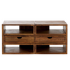 Classic Sheesham Wood 2 Drawers and 6 Open Shelves Adjustable TV Unit with Sliding Shelves