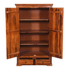 Classic Sheesham Wood 2-Door Shelf and 2 Drawers Wardrobe