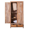 Classic Sheesham Wood 2 Drawers and 2-Door Shelves Wardrobe