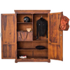 Classic Sheesham Wood 2-Door Shelves Wardrobe