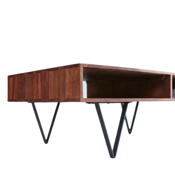 Modern Solid Wood Coffee Table with Storage