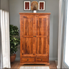 Classic Sheesham Wood 2-Door Shelf and 2 Drawers Wardrobe