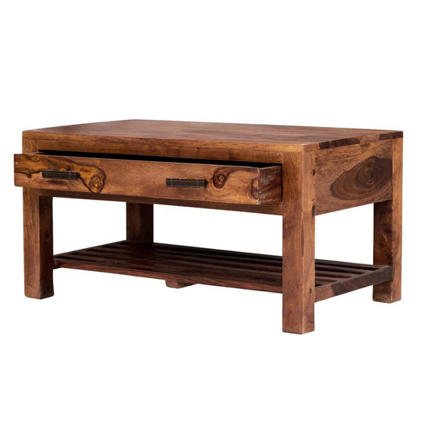 Classic Sheesham Wood 2 Drawers Coffee Table