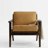 Welkom Sheesham Wood and Fabric Wing Back Chair