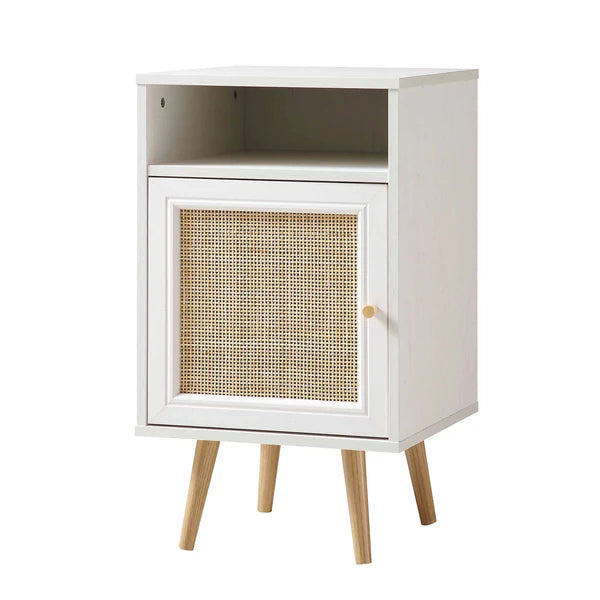 Vaduz Rattan Bedside Table White Finish