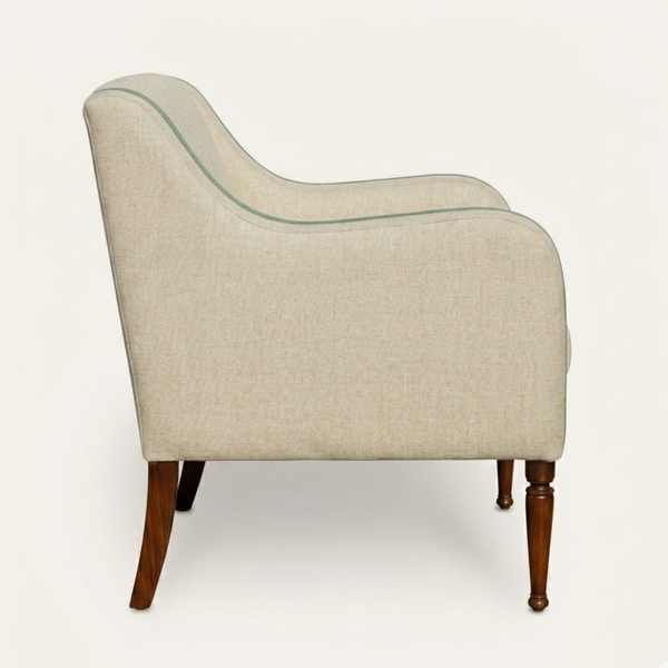 Valera Solid Wood Fabric 1 Seater Sofa