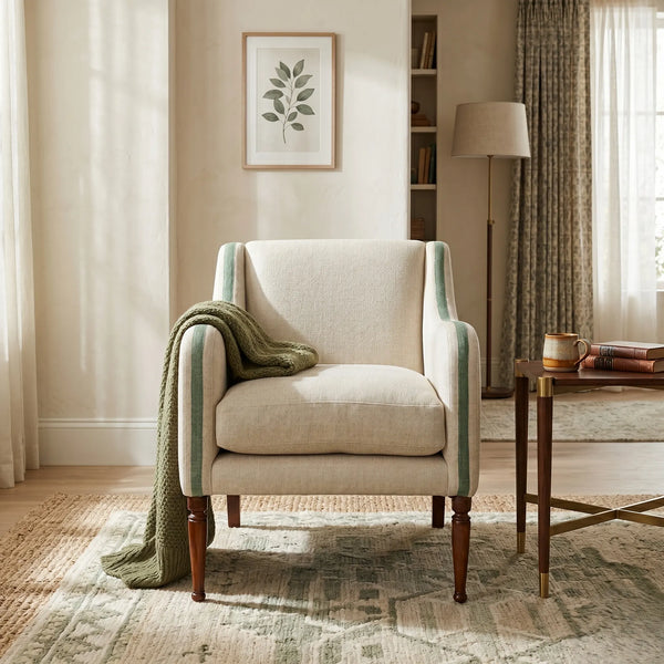 Valera Solid Wood Fabric 1 Seater Sofa 